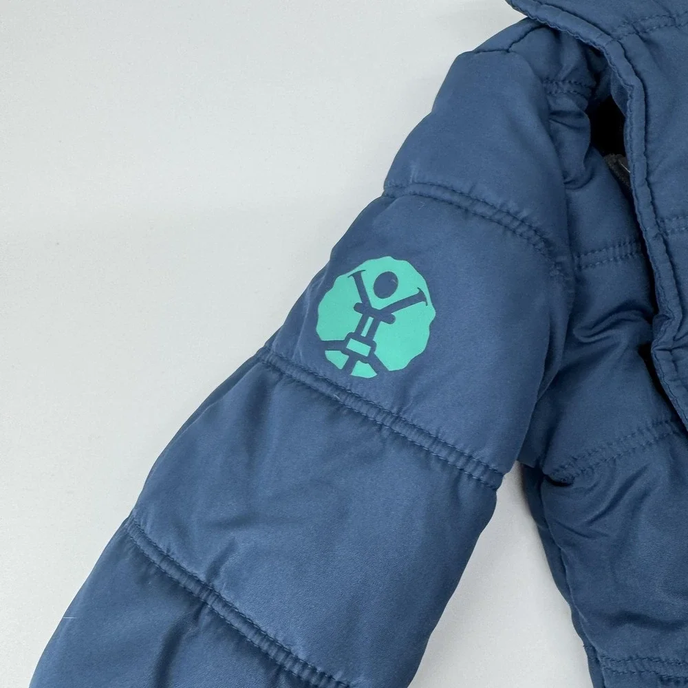 Buckle Me Baby Coats Car Seat Safe Puffer Jacket Navy Blue Fleece Lined 18M - Picture 3 of 7